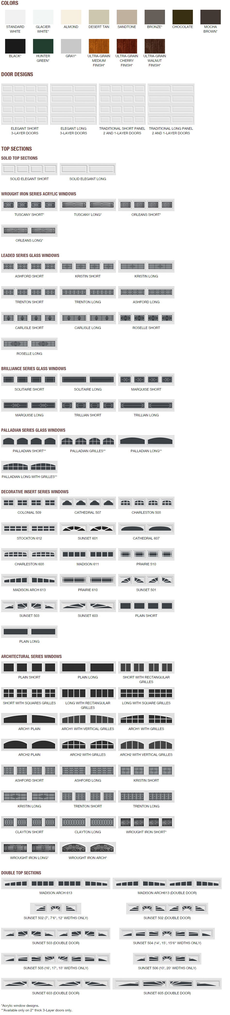 different styles of the classic collection haws overhead garage doors